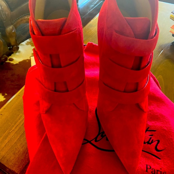 Christian louboutin Triniboot in Red Sued size 41 - Picture 1 of 7